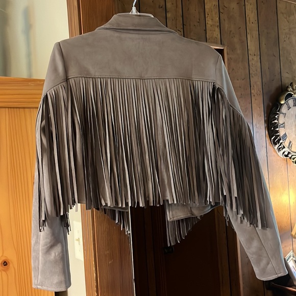 Saints & Hearts Cropped Fringe Jacket. Size Small - Picture 2 of 5